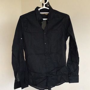 Black thin material dress shirt